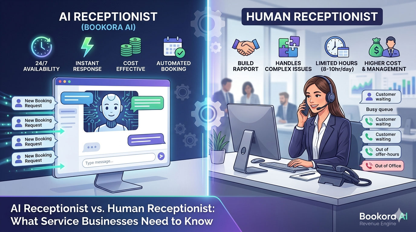 AI Receptionist vs. Human Receptionist: What Service Businesses Need to Know